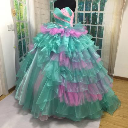 100% Real Photo Girls Quinceanera Dress Ball Gown..