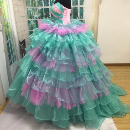100% Real Photo Girls Quinceanera Dress Ball Gown..