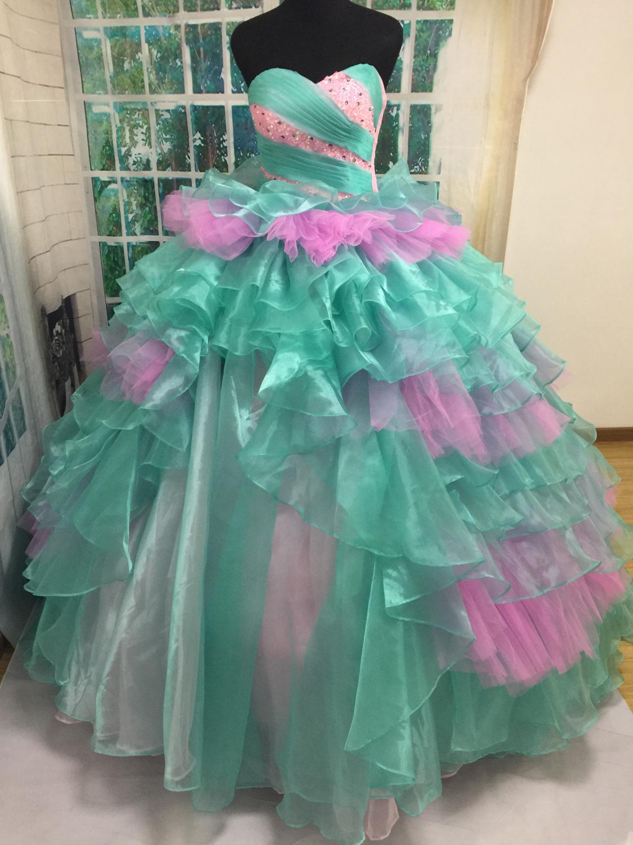 100% Real Photo Girls Quinceanera Dress Ball Gown Prom Dress Sweet 16 Dresses Cusotm Made
