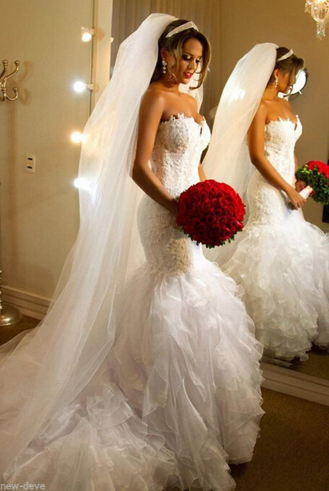 Lace Wedding Dress Mermaid Wedding Dress Bridal Gown White Wedding Dresses Sexy Wedding Dress White Bridal Gowns