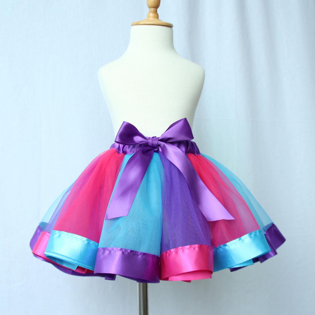 Girl Pageant Dress Children Girl Latin Dance Dress Kids Tutu Dress Rainbow Tutu Skirt Short Skirt In Sotck Ready To Ship Colorful Dress